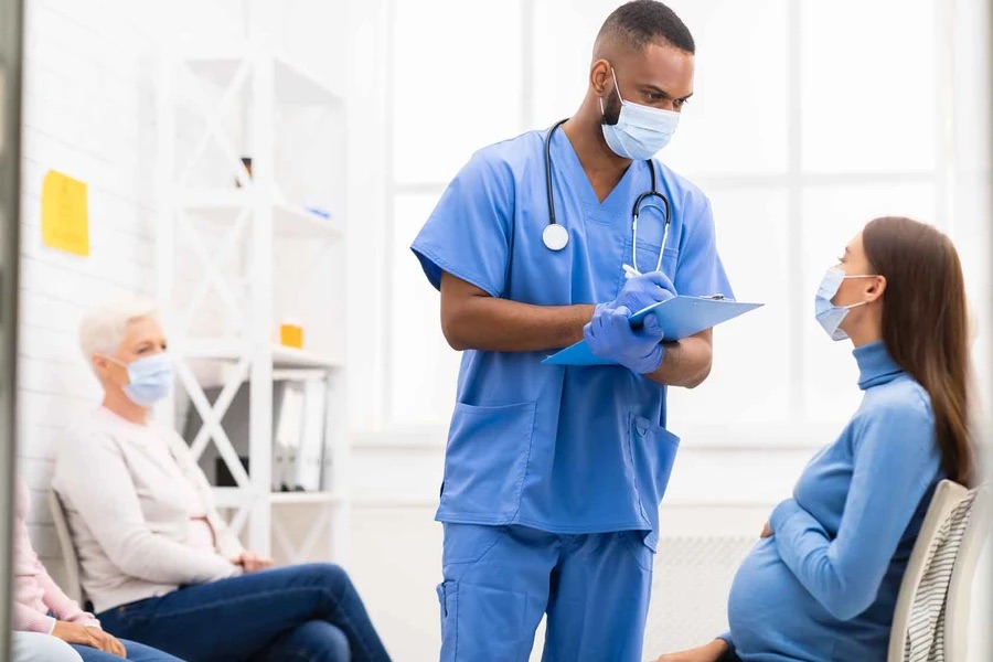 Healthcare waiting room — SaniLume deployment space