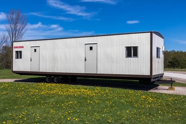 Construction site trailer interior — SaniLume deployment space